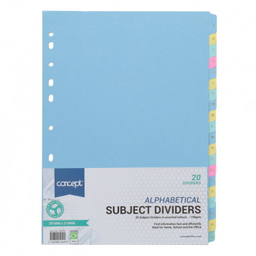 Subject Dividers Alphabetical 20 Dividers