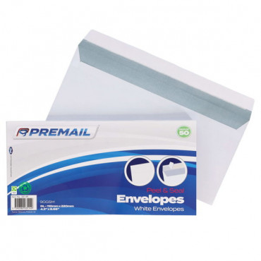 Envelopes White Peel And Seal Pk50