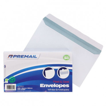 Envelopes White Small Peel And Seal Pk50
