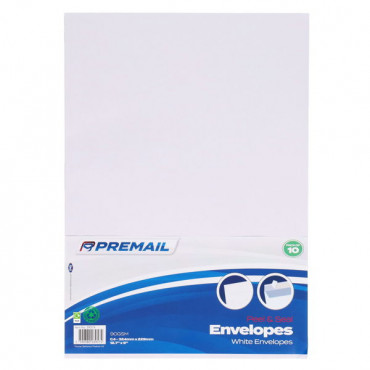 Envelopes White A4 Pk10