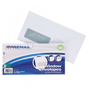 Envelopes Pk 50 White Window