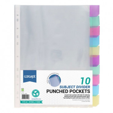 A4 Punched Pockets With Divider