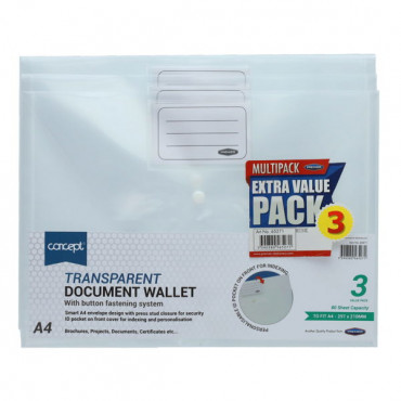 Button Wallet Pk 3 Clear