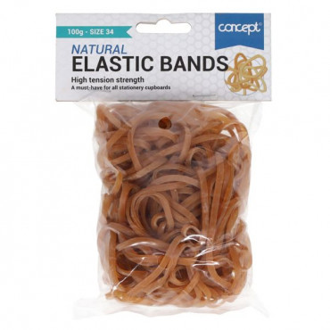 RUBBER BANDS BAG 100G SIZE 34
