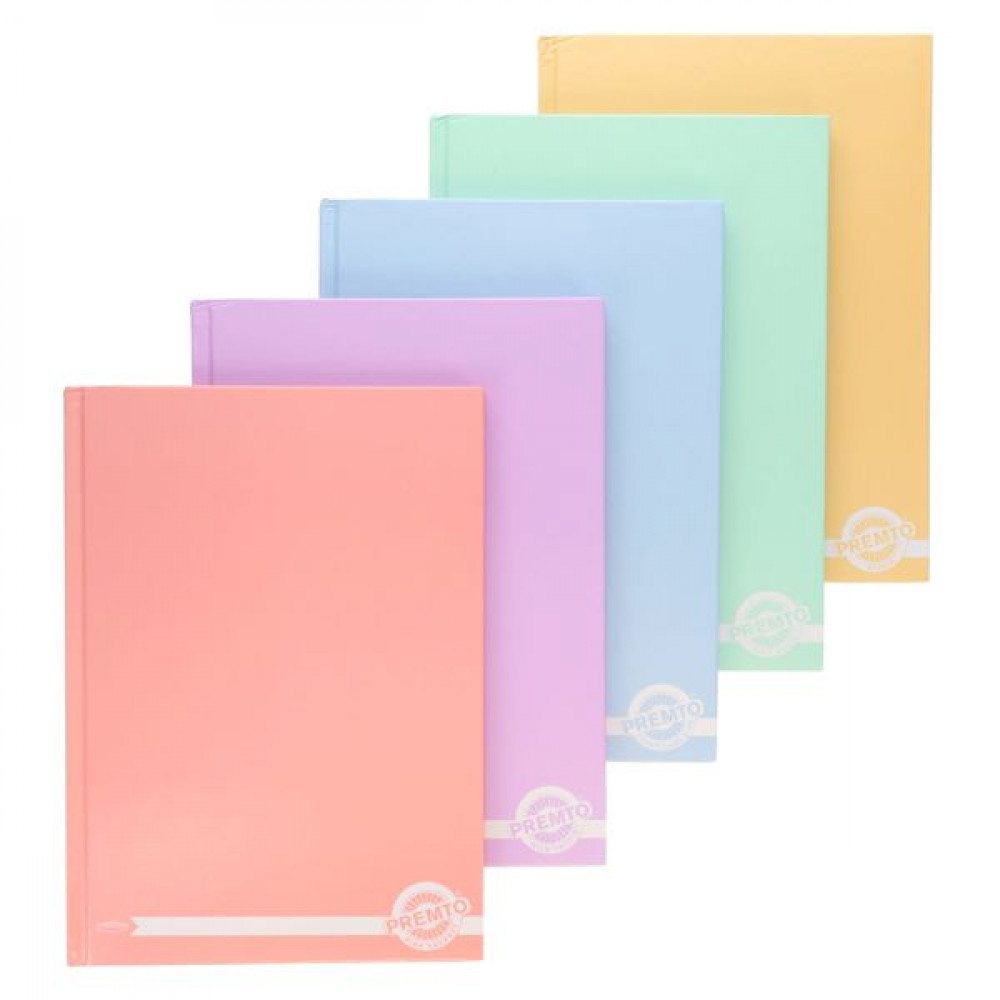 Premto Pastel A4 160pg Hardcover Notebook - 5 Asst