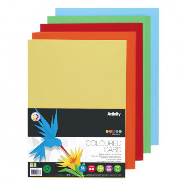 A4 Coloured Card Pk 50