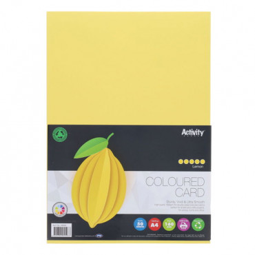 A4 Activity Card 50 Sheets Lemon Yellow