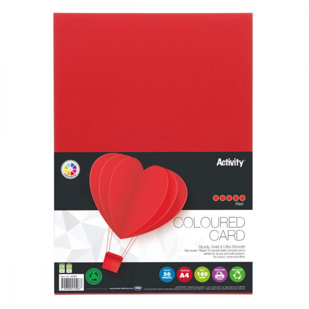 Activity Card Red 50Sheets A4