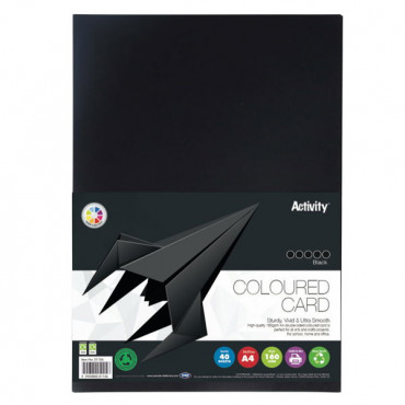 A4 Black Card 40Pk