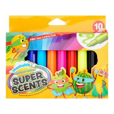 Set 10 Washable Scents Markers - Asst. Colours