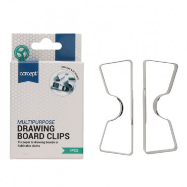 DRAWING BOARD CLIPS PK 4