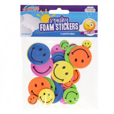 Pkt.30 Foam Stickers Smiley Face