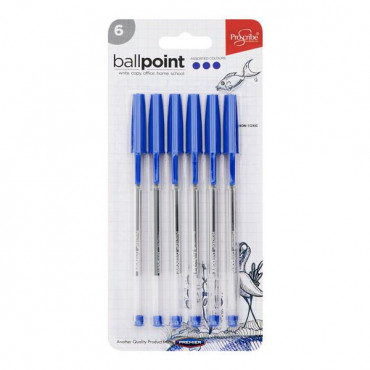 Ball Point Pens Card 6 Blue