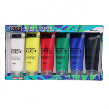 Icon Set 6x75ml Acrylic Paints Bright
