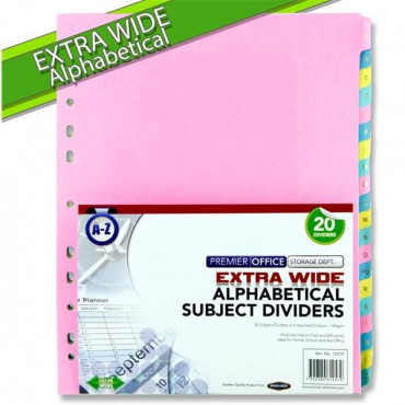 Extra Wide A-Z Subject Dividers - 20 Part