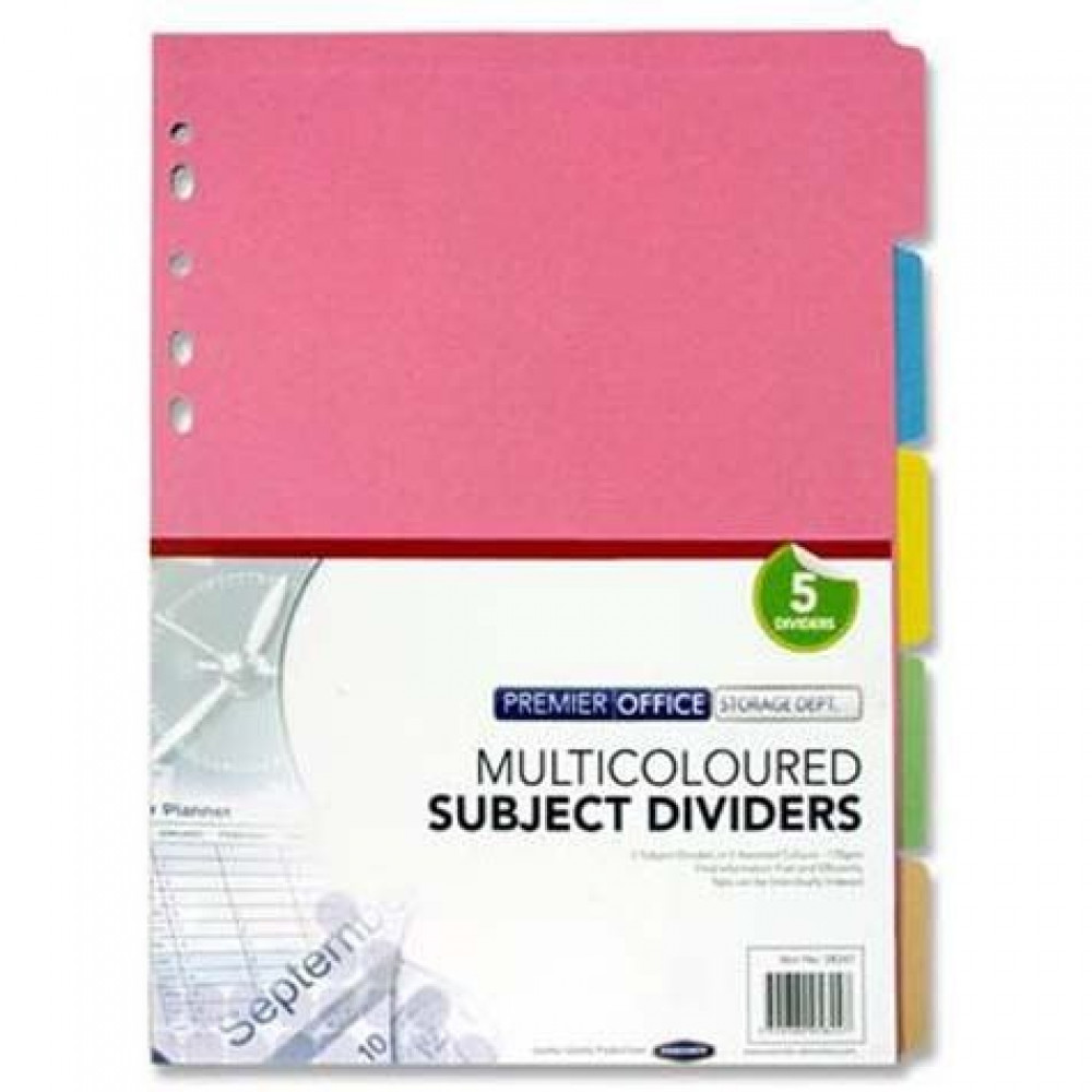 Multicoloured Card Subject Dividers
