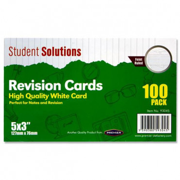 Revision Cards Pk100 5x3 White