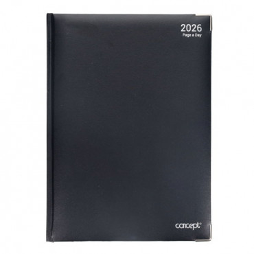 2026 A4 Diary Page A Day - Black