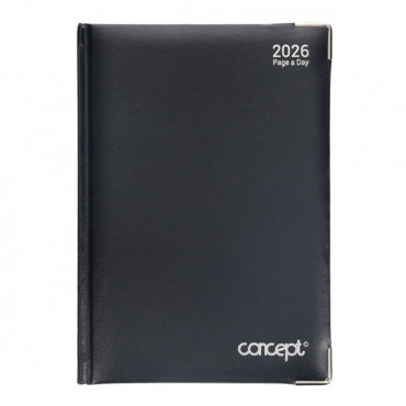 2026 A5 Diary Page A Day - Black