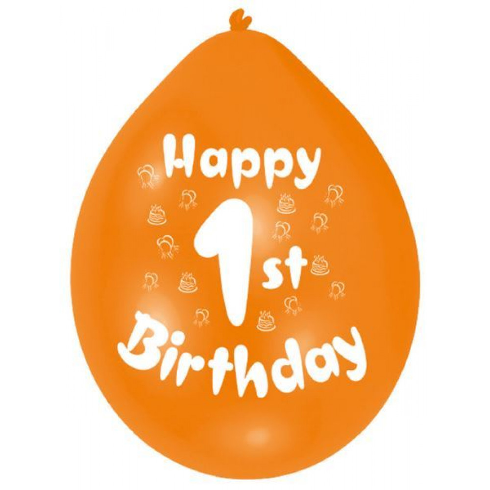 Balloons 1St Birthday Pk 10 Assorted