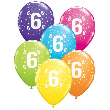 Balloons 6Th Birthday Pk 10 Assorted
