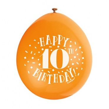 Balloons 10Th Birthday Pk 10 Assorted