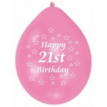 Balloons 21St Birthday Pk 10 Assorted