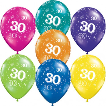 Balloons 30Th Birthday Pk10 Assorted