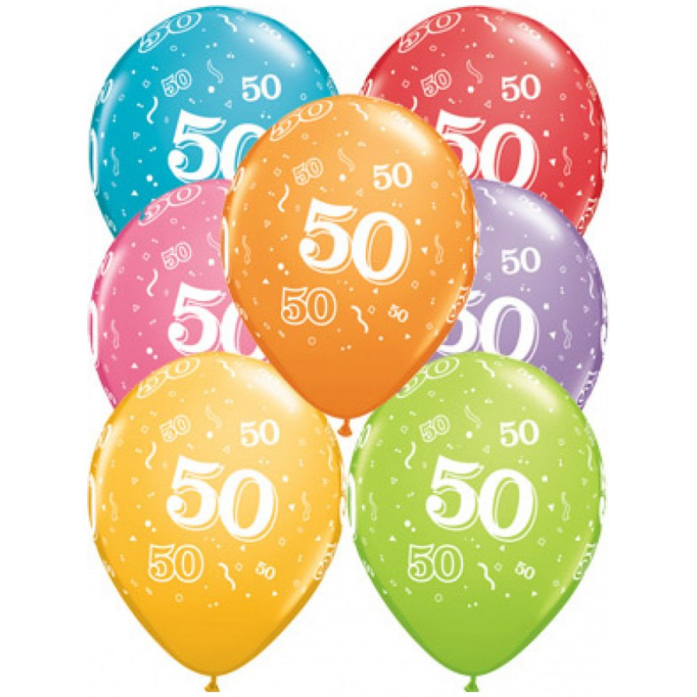 Balloons 50Th Birthday Pk 10 Assorted