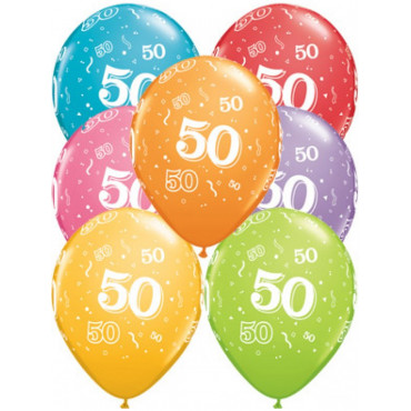 Balloons 50Th Birthday Pk 10 Assorted