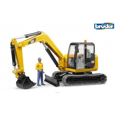 CAT Mini Excavator With Worker