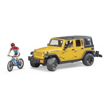 Jeep Wrangler Rubicon With Bike and Cyclist