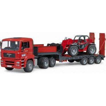 Man Tga Low Loader Truck   W/ Manitou Loader