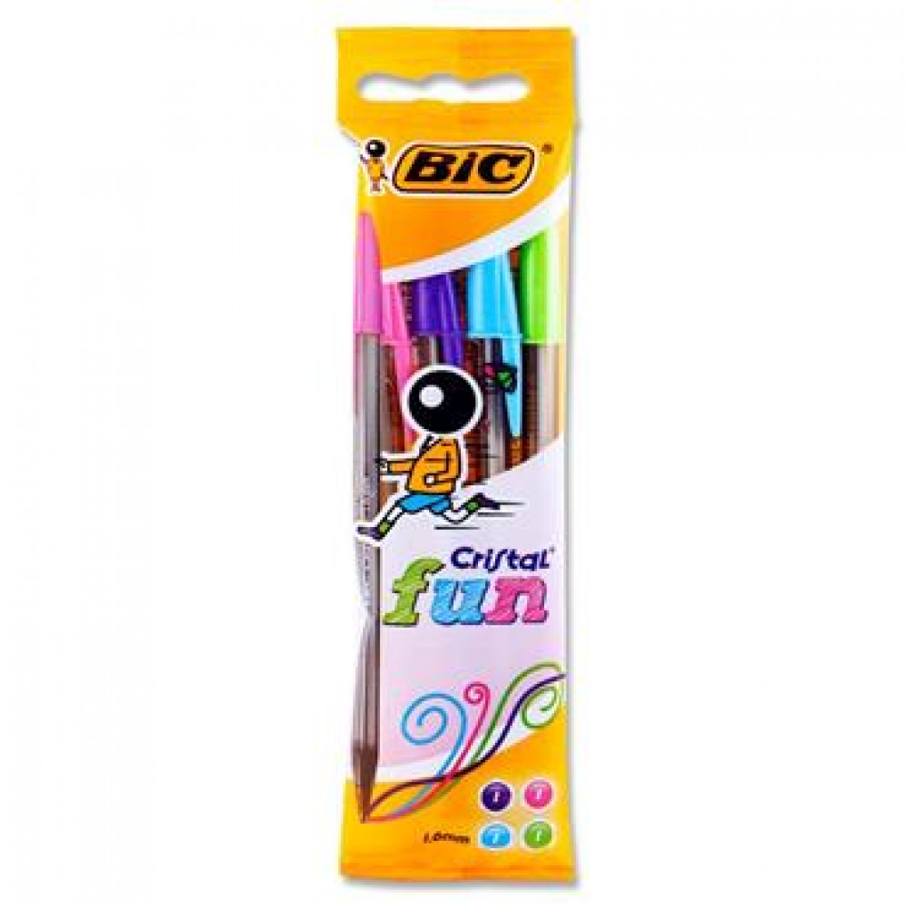 Bic Pkt.4 Cristal Fun Ballpoint Pens  Pastel
