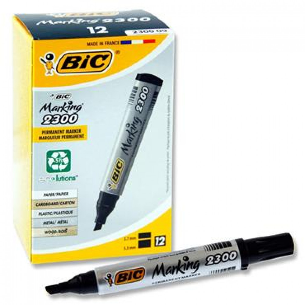 Permanent Marker Chisel Tip Black