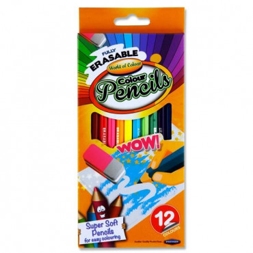 Colouring Pencils Erasable Pk12
