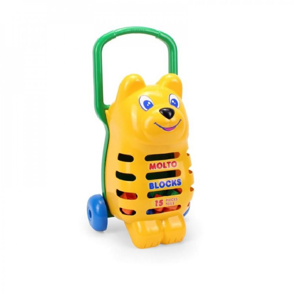 BEAR BLOCKS TROLLEY 15PCS