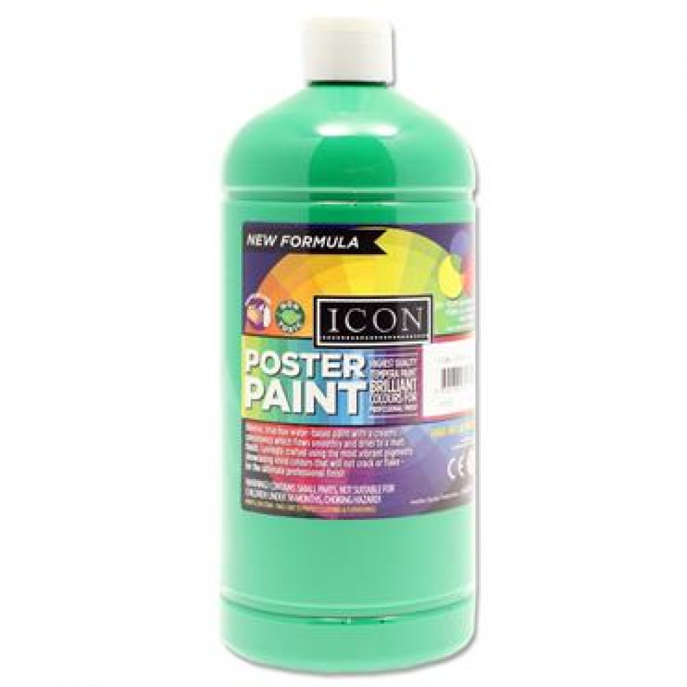Icon Art 1ltr Poster Paint Emerald Green