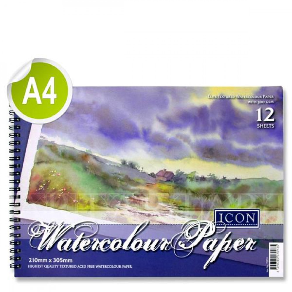 A4 Watercolour Paint Pad 12 Sheets