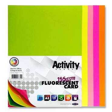 A3 Fluorescent Card Cyber Pk 20