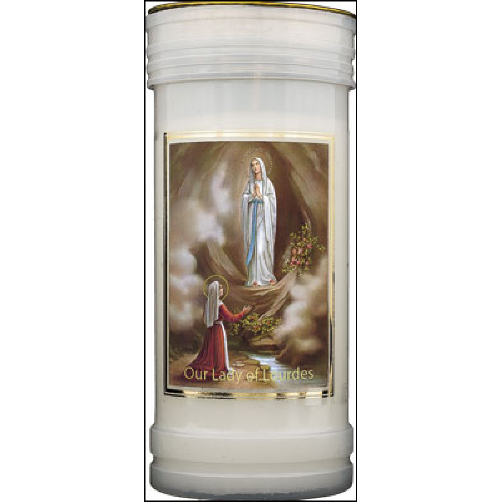 PILLAR CANDLE OUR LADY OF LOURDES