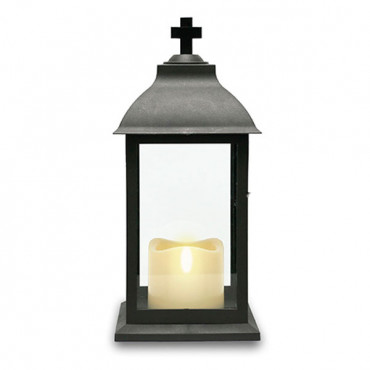 Grave Lantern With Led 12In