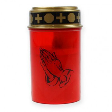 Battery Operated Candle Red Praying Hands