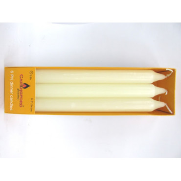 Dinner Candles Pk 6 White