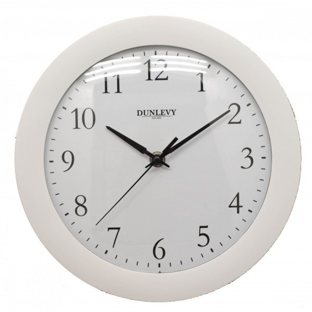 Clock Wall Plastic White 10In