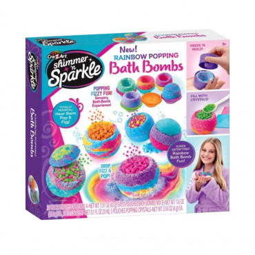 SHIMMER N SPARKLE RAINBOW POPPING BATH BOMB