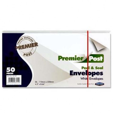 Envelopes White Peel And Seal Pk50