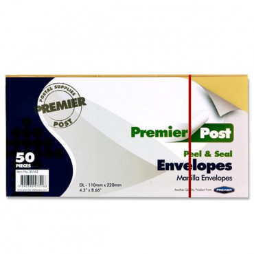 Envelopes Manilla  Peel And Seal Pk50
