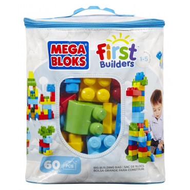 Mega Blocks Building Bag 60pc Blue