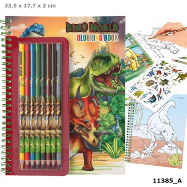 Dino World Colouring Book With Col